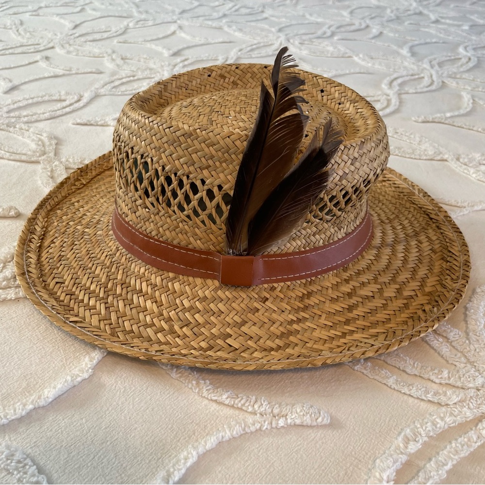 Feathered Straw Fedora